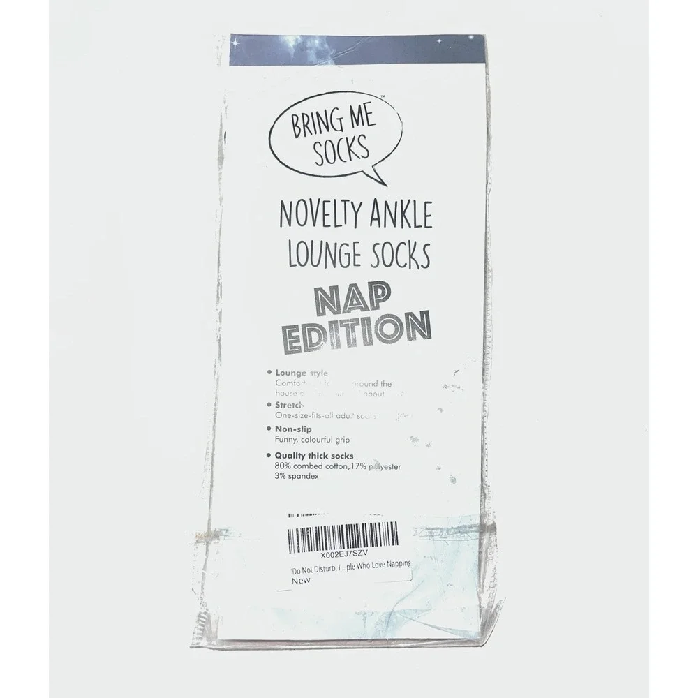 NWT Bring Me‎ Socks Do Not Disturb Ankle Socks OS Lounge Socks Novelty Non Slip
